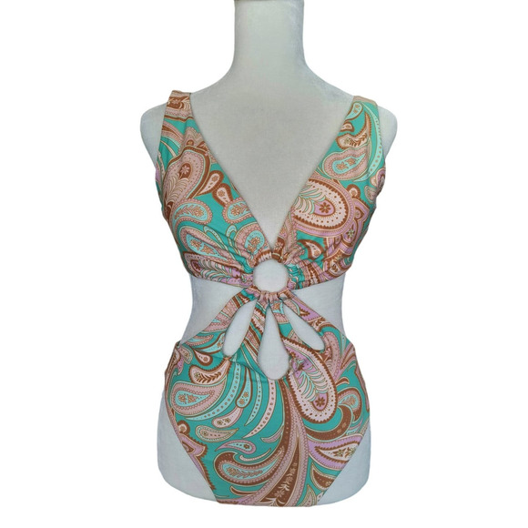 NWT - Power 2 The Flower Nadja Cutout  1 Piece Swimwear (Size: S) - Picture 1 of 3